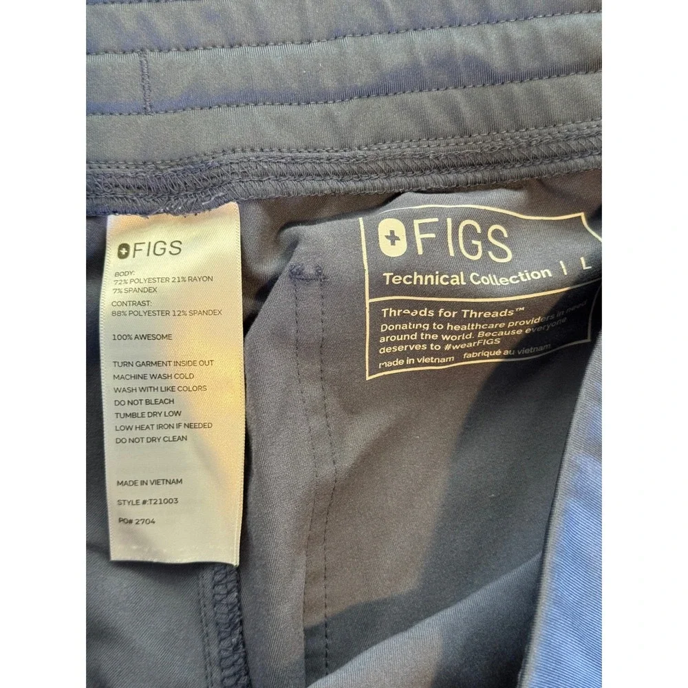 FIGS‎ Technical Collection Blue Scrub Pants Mens Large Straight Leg Drawstring